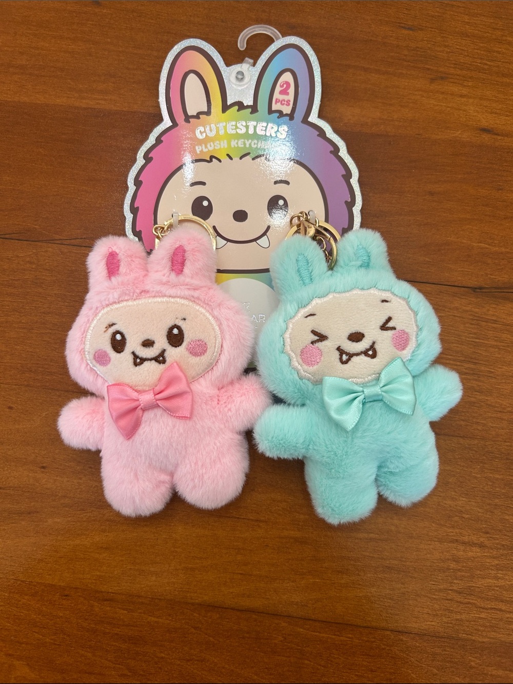 NWT Cutesters Plush Keychains Set of 2 Collectible  Bag Charms